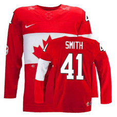 Canada Team Mike Smith #41 Red Away Premier Olympic Jersey