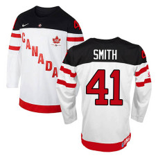 Canada Team Mike Smith #41 White 100th Anniversary Premier Olympic Jersey