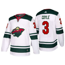 Minnesota Wild #3 Charlie Coyle White 2017-2018 Season Away Jersey