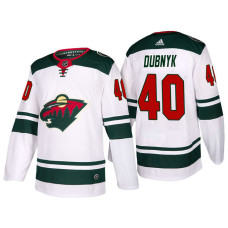 Minnesota Wild #40 Devan Dubnyk White 2017-2018 Season Away Jersey