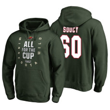 Minnesota Wild #60 Carson Soucy Bound Behind The Net Hoodie Green