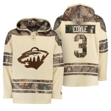 Minnesota Wild Old Time Natural Realtree Camo Charlie Coyle #3 Hoodie