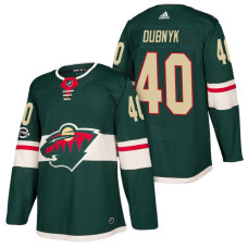 Minnesota Wild #40 Devan Dubnyk Green 2018 New Season Home Authentic Jersey With Anniversary Patch