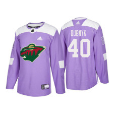 Minnesota Wild #40 Devan Dubnyk Purple 2018 Adidas Authentic Hockey Fights Cancer Jersey