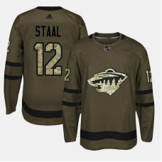 Minnesota Wild #12 Camo Salute To Service Eric Staal Jersey