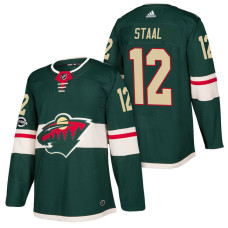 Minnesota Wild #12 Eric Staal Green 2018 New Season Home Authentic Jersey With Anniversary Patch