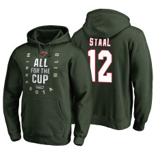 Minnesota Wild #12 Eric Staal Bound Behind The Net Hoodie Green