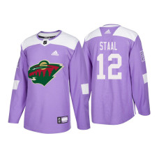 Minnesota Wild #12 Eric Staal Purple 2018 Adidas Authentic Hockey Fights Cancer Jersey