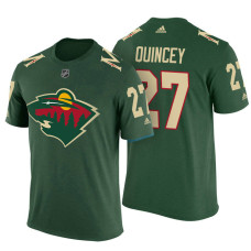 Minnesota Wild #27 Kyle Quincey Green Adidas Player T-shirt