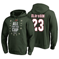 Minnesota Wild #23 Gustav Olofsson Bound Behind The Net Hoodie Green