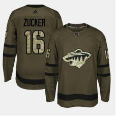 Minnesota Wild #16 Camo Salute To Service Jason Zucker Jersey