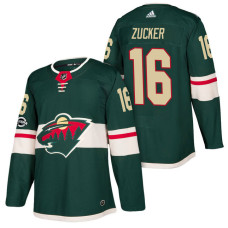 Minnesota Wild #16 Jason Zucker Green 2018 New Season Home Authentic Jersey With Anniversary Patch