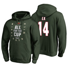 Minnesota Wild #14 Joel Eriksson Ek Bound Behind The Net Hoodie Green