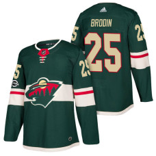 Minnesota Wild #25 Jonas Brodin Green 2018 New Season Home Authentic Jersey With Anniversary Patch