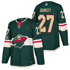 Minnesota Wild #27 Kyle Quincey Green 2018 New Season Home Authentic Jersey With Anniversary Patch