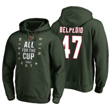 Minnesota Wild #47 Louie Belpedio Bound Behind The Net Hoodie Green