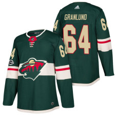 Minnesota Wild #64 Mikael Granlund Green 2018 New Season Home Authentic Jersey With Anniversary Patch