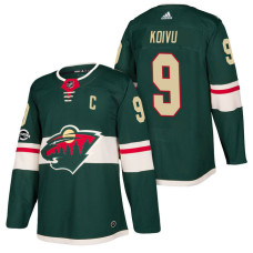 Minnesota Wild #9 Mikko Koivu Green 2018 New Season Home Authentic Jersey With Anniversary Patch