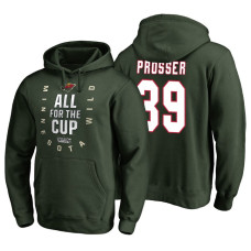 Minnesota Wild #39 Nate Prosser Bound Behind The Net Hoodie Green