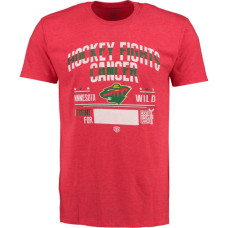 Minnesota Wild Red Hockey Fights Cancer Old Time Throwback T-shirt