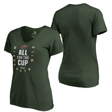 Women's Minnesota Wild 2018 Stanley Cup Playoffs Bound Behind The Net T-shirt Green