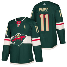 Minnesota Wild #11 Zach Parise Green 2018 New Season Home Authentic Jersey With Anniversary Patch