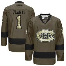 Montreal Canadiens Jacques Plante #1 Green Camo Player Jersey