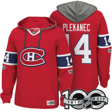 Montreal Canadiens #14 Tomas Plekanec Red Anniversary Classic Patch Hoodie