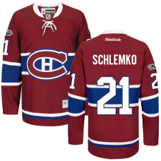 Montreal Canadiens #21 David Schlemko Red Anniversary Patch Reebok Home Premier Jersey