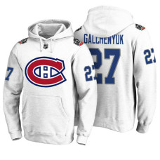 Montreal Canadiens #27 Alex Galchenyuk White 100 Classic Pullover Hoodie