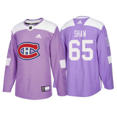 Montreal Canadiens #65 Andrew Shaw Purple 2018 Adidas Authentic Hockey Fights Cancer Jersey