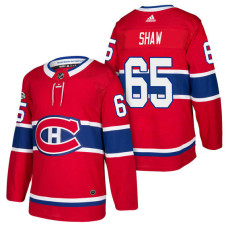 Montreal Canadiens #65 Andrew Shaw Red 2018 New Season Home Authentic Jersey With Anniversary Patch