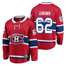 Montreal Canadiens #62 Breakaway Player Artturi Lehkonen Jersey Red