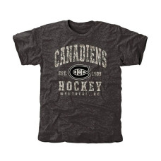 Montreal Canadiens Black Camo Stack Tri-Blend T-Shirt