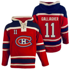 Montreal Canadiens #11 Brendan Gallagher Red Throwback Pullover Hoodie