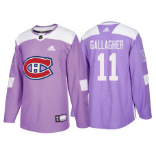 Montreal Canadiens #11 Brendan Gallagher Purple 2018 Adidas Authentic Hockey Fights Cancer Jersey