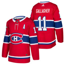 Montreal Canadiens #11 Brendan Gallagher Red 2018 New Season Home Authentic Jersey With Anniversary Patch