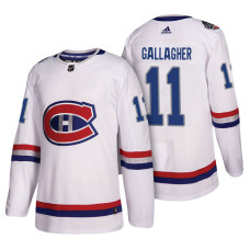 Montreal Canadiens #11 White NHL100 Classic Brendan Gallagher Jersey