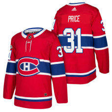 Montreal Canadiens #31 Carey Price Red 2018 New Season Home Authentic Jersey With Anniversary Patch