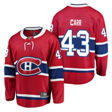 Montreal Canadiens #43 Breakaway Player Daniel Carr Jersey Red