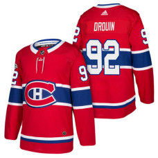 Montreal Canadiens #92 Jonathan Drouin Red 2018 New Season Home Authentic Jersey With Anniversary Patch