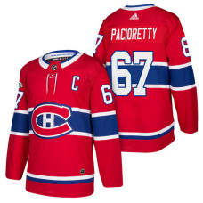 Montreal Canadiens #67 Max Pacioretty Red 2018 New Season Home Authentic Jersey With Anniversary Patch