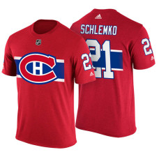 Montreal Canadiens #21 David Schlemko Red Adidas Player T-shirt