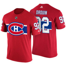 Montreal Canadiens #92 Jonathan Drouin Red Adidas Player T-shirt