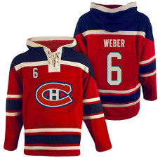 Montreal Canadiens #6 Shea Weber Red Throwback Pullover Hoodie