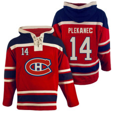 Montreal Canadiens #14 Tomas Plekanec Red Throwback Pullover Hoodie