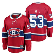 Montreal Canadiens #53 Breakaway Player Victor Mete Jersey Red