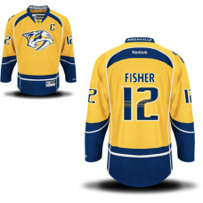 Nashville Predators #12 Mike Fisher Gold Home Premier Captain Jersey