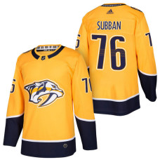 Nashville Predators #76 P.K. Subban Gold 2018 New Season Home Authentic Jersey