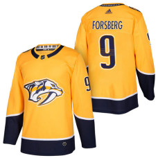 Nashville Predators #9 Filip Forsberg Gold 2018 New Season Home Authentic Jersey